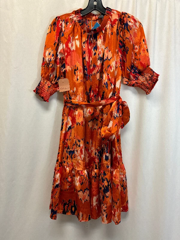 Limited Time Dress Casual Midi By Clothes Mentor In Orange, Size: L