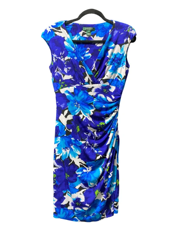 Best Deals Floral Print Dress Casual Short Lauren By Ralph Lauren, Size 4