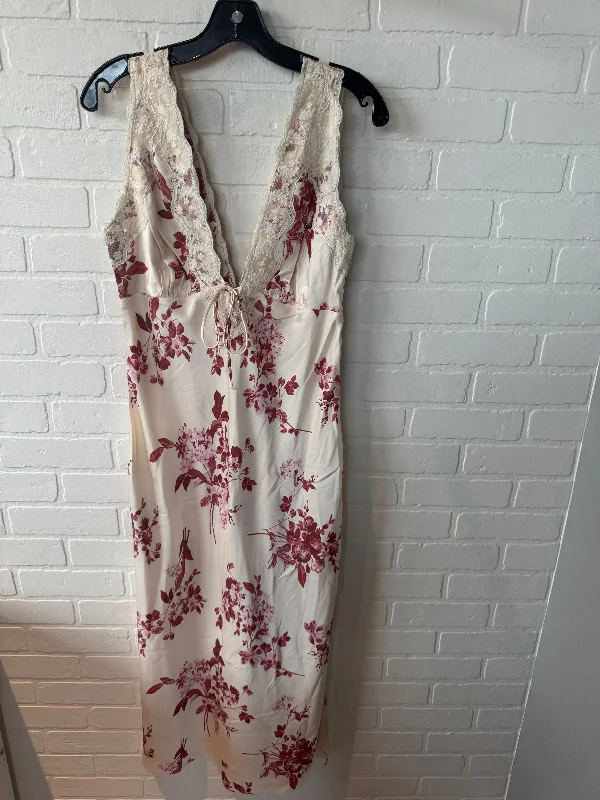 Special Price Dress Casual Midi By Abercrombie And Fitch In Cream & Pink, Size: M