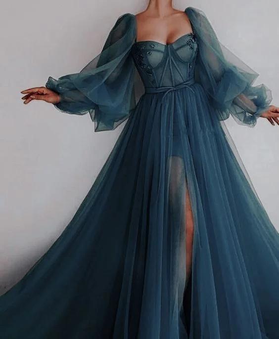 Hot Deal Long Sleeve Tulle Prom Dress Evening Dress,DS4775
