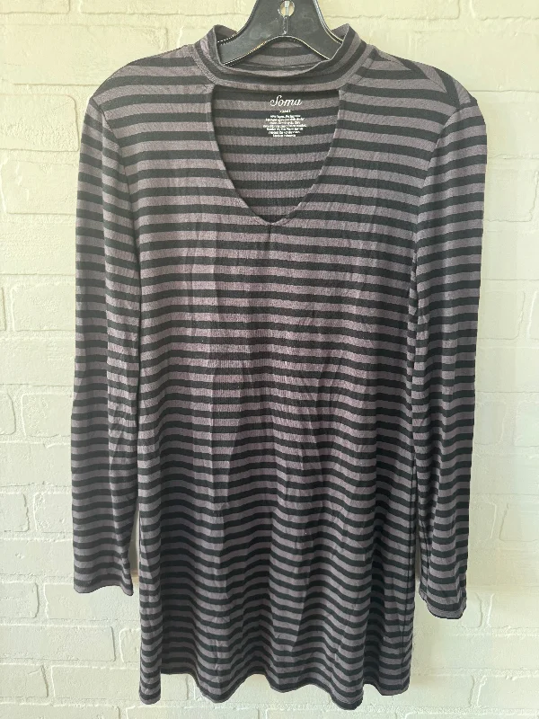 Limited Time Discount Dress Casual Short By Soma In Black & Purple, Size: Xs