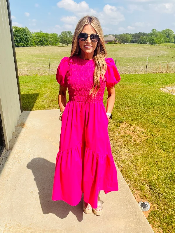 Unbeatable Prices STROLLING THE BEACH DRESS- FUCHSIA