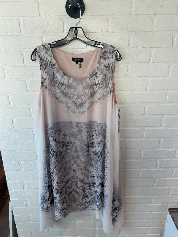 Value Deals Dress Party Midi By Dkny In Grey & Pink, Size: L