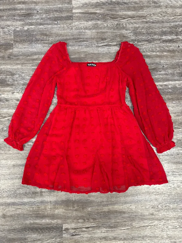 Price Meltdown Dress Casual Short By Crystal Doll  In Red, Size: L