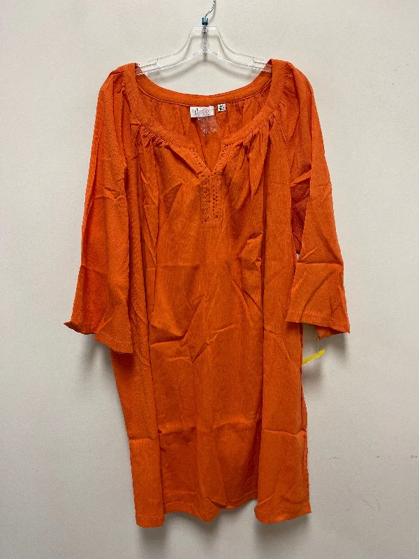 Mega Deal Dress Casual Short By Denim And Company In Orange, Size: 3x