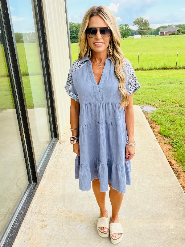 Can't Miss CAN'T BEAT IT DRESS- BLUE