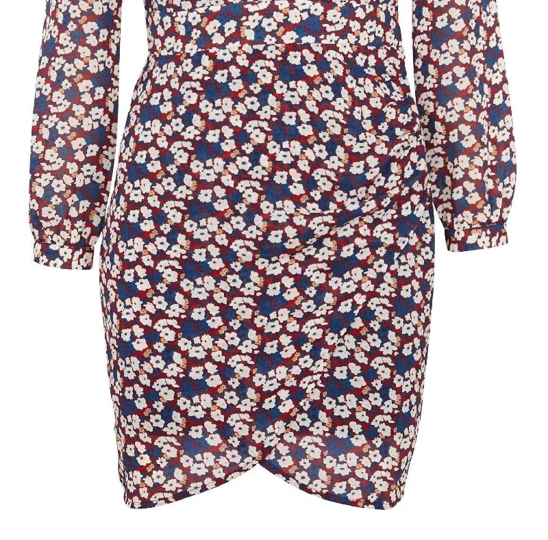 Steals and Deals Floral Wrap Dress In Multi