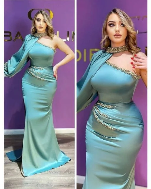 Members Only Formal Prom Dresses Luxury Arabic Mermaid Evening Dress Custom Made Party Gown for Banquet,DS4765