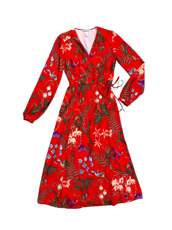 Super Bargain Dress Party Long By H&m In Red, Size: 6