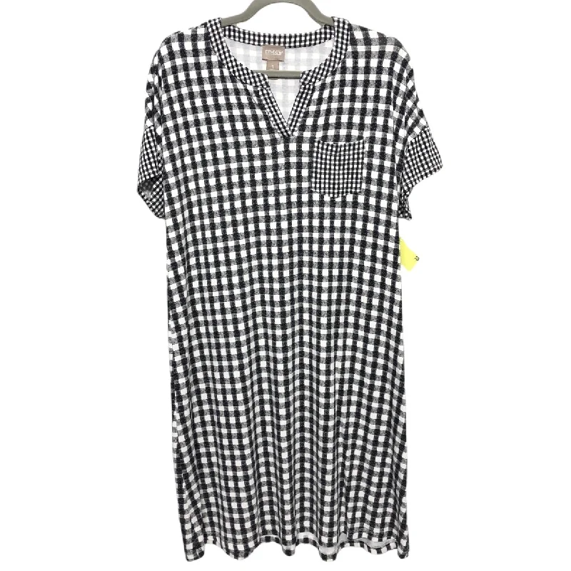 Referral Discount Dress Casual Short By Chicos In Black & White, Size: M