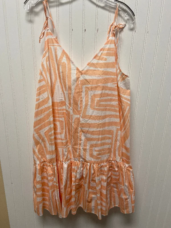 Instant Discount Dress Casual Short By Maeve In Orange & White, Size: 1x