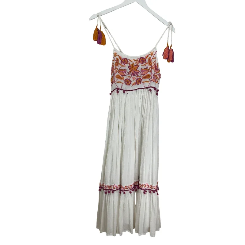 Buy Now Dress Casual Midi By Clothes Mentor In Orange & White, Size: M