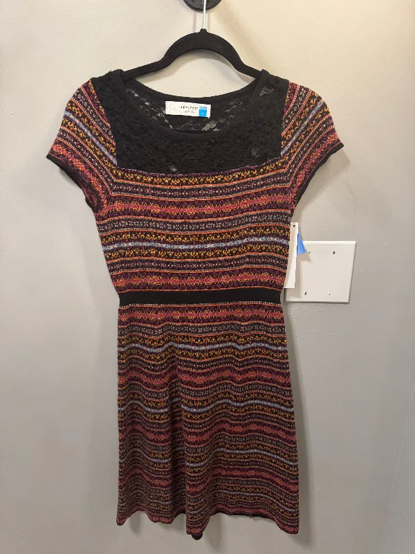 Final Clearance Dress Sweater By Sparrow In Black & Orange, Size: S