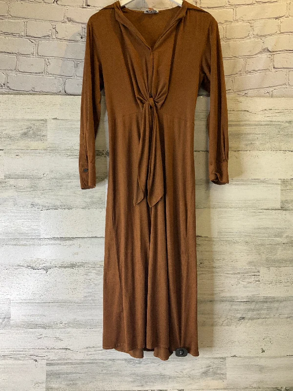 Best Seller Dress Casual Midi By Calvin Klein In Brown, Size: Xs
