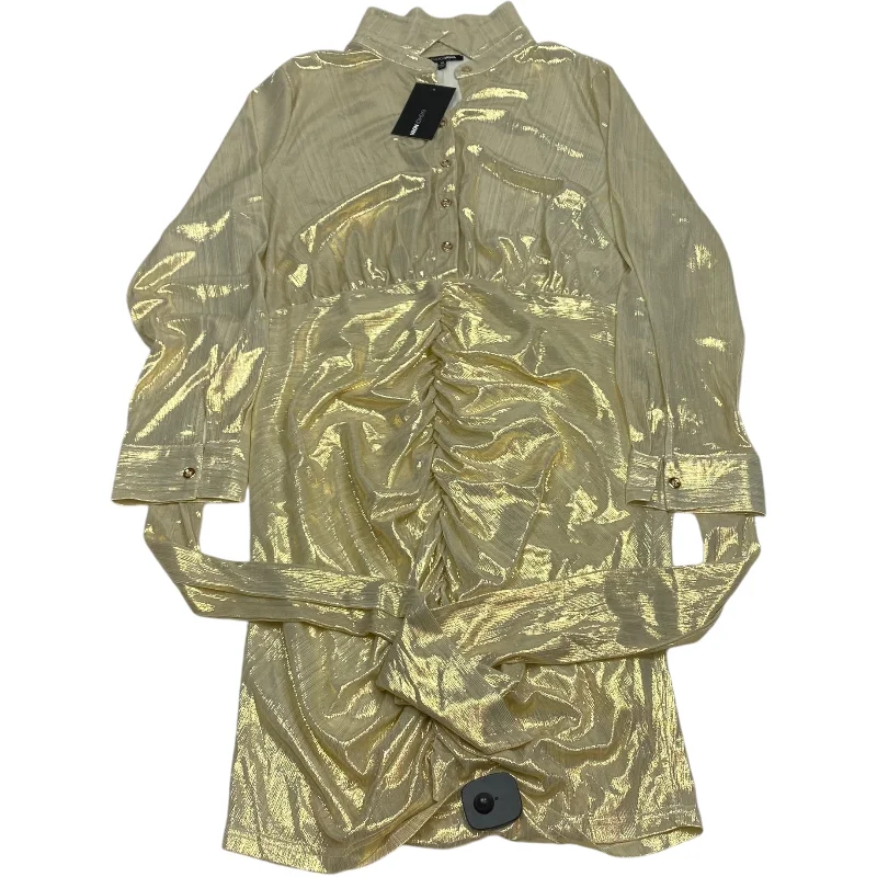 Grand Opening Sale Dress Party Short By Fashion Nova In Gold, Size: 1x