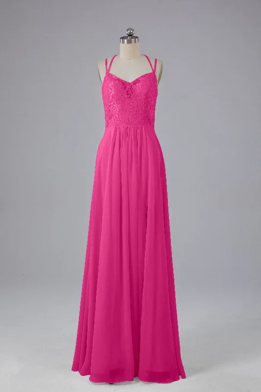 Savings Alert Open Back Spaghetti Straps Long Bridesmaid Dresses