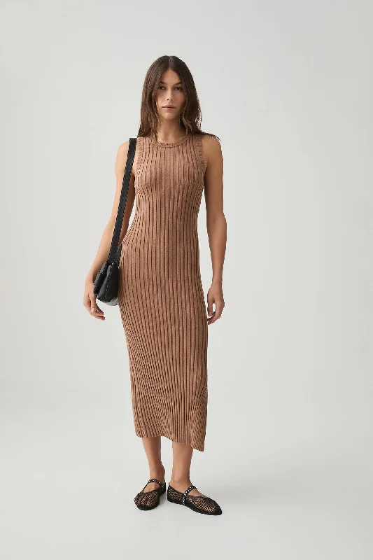 Deal of the Day Rib Knit Hem Split Dress 816