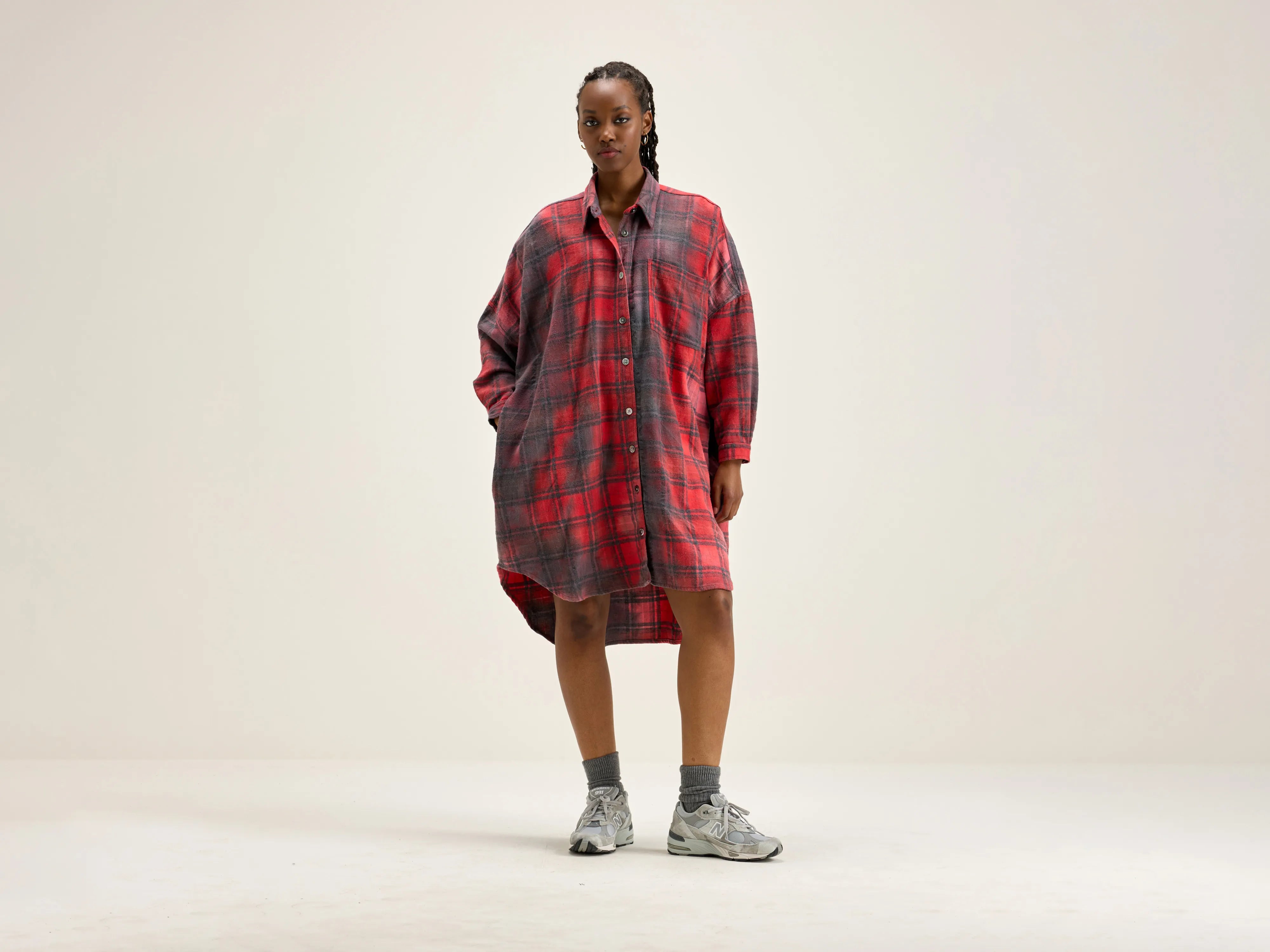 Price Reduction Genk shirt dress (242 / W / CHECK A)