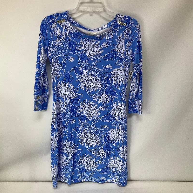 Deal Zone Dress Casual Midi By Lilly Pulitzer In Blue & White, Size: Xs
