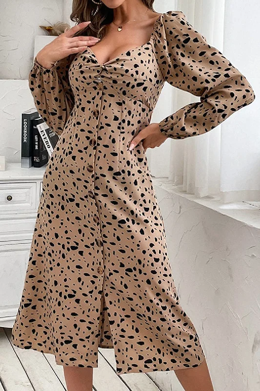 Final Markdown LEOPARD LONG SLEEVE DRESS