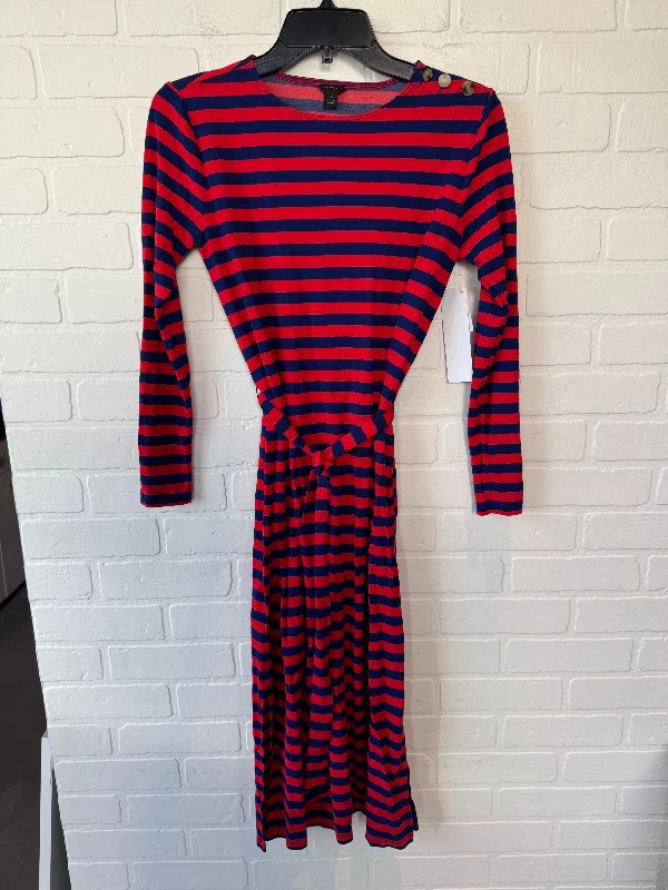Special Promotion Dress Casual Midi By Ann Taylor In Blue & Red, Size: Xs