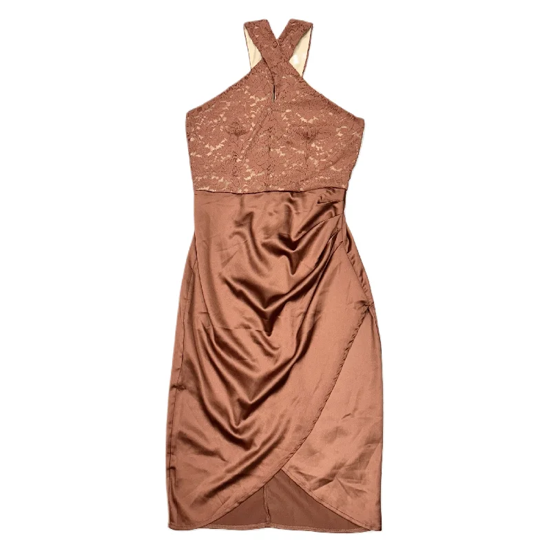 Lowest Price Dress Party Midi By Grace Karin In Bronze, Size: M