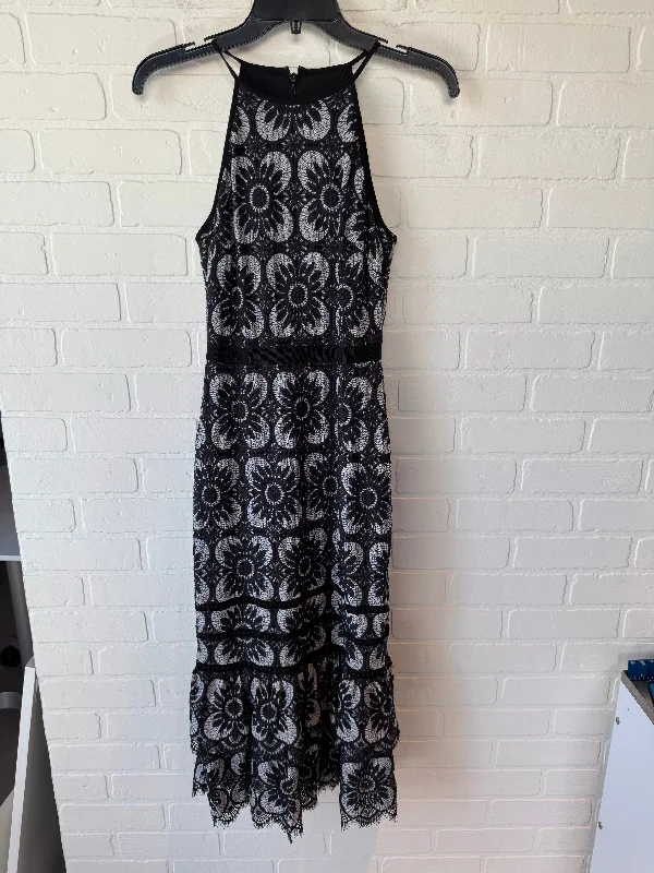 Weekend Deal Dress Party Midi By Banana Republic In Black & Grey, Size: Xs