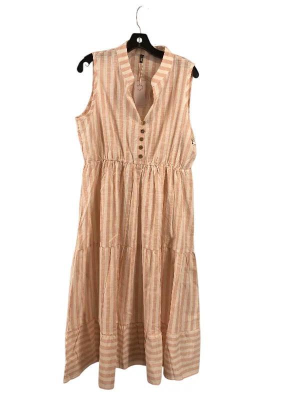 Special Promotion Dress Casual Maxi By Clothes Mentor In Pink & White, Size: Xl