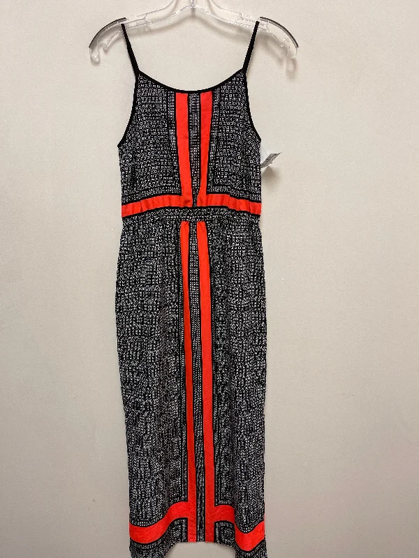 Stock Clearance Dress Casual Midi By Vince Camuto In Black & Orange, Size: Xs