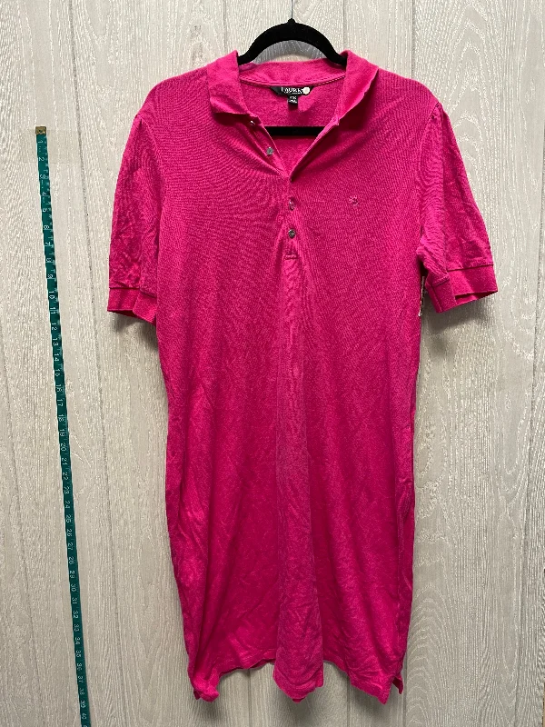 Special Price Dress Casual Short By Lauren By Ralph Lauren In Pink, Size: 1x