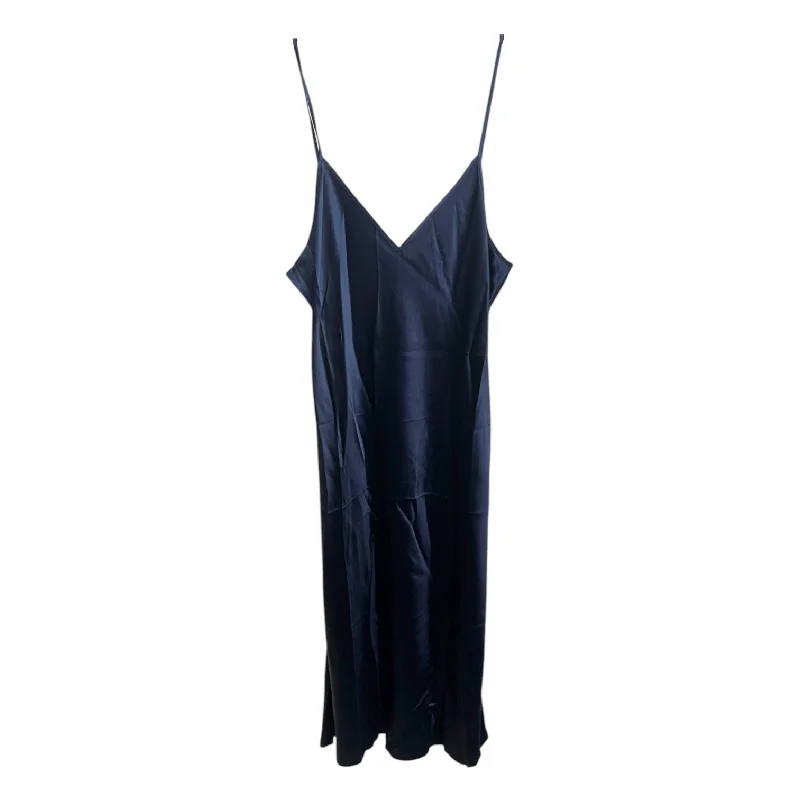 Price Reduction Silk Slip Dress Casual Maxi By Quince In Navy, Size: L