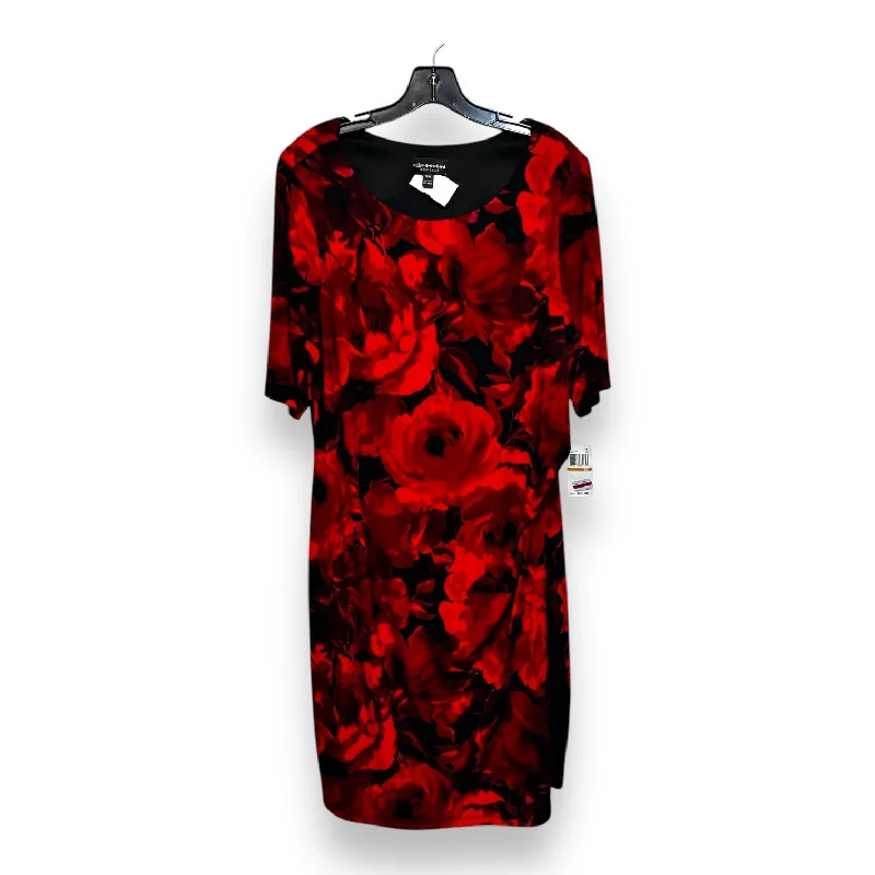 Price Meltdown Dress Casual Short By Connected Apparel In Red Black, Size: 16