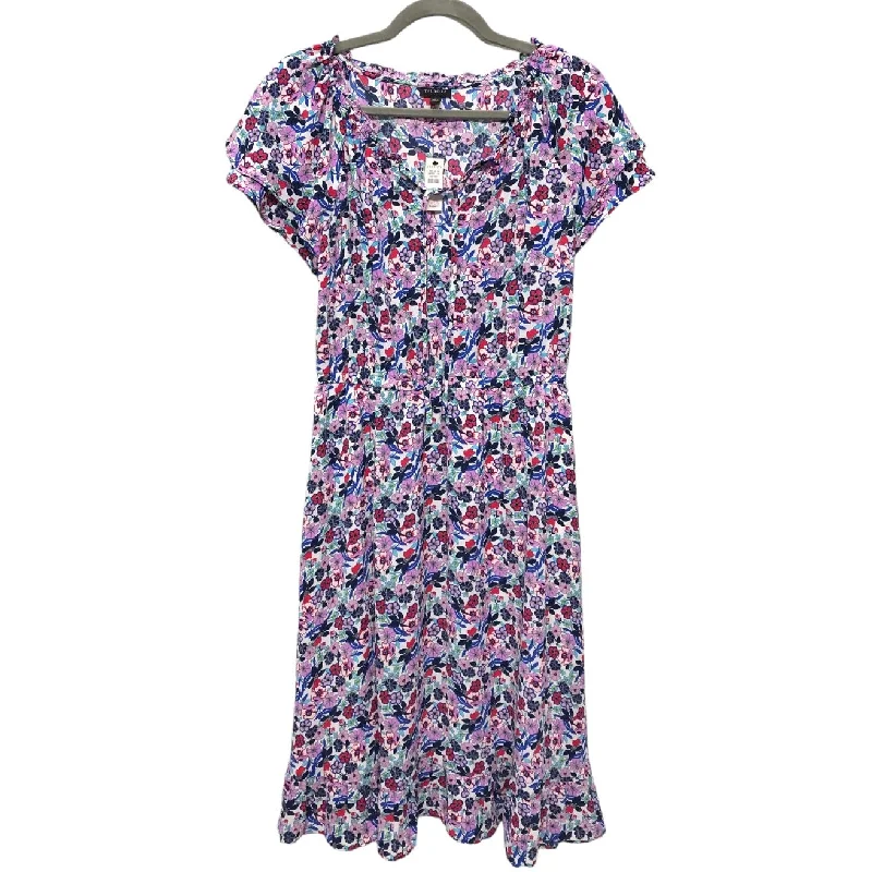 Deal Zone Dress Casual Midi By Talbots In Floral Print, Size: 4