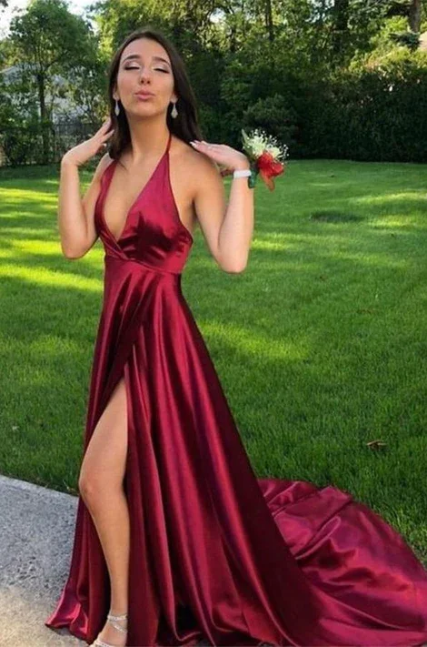 Bonus Savings Sexy Prom Dress High Slit, Evening Dress, Special Occasion Dress, Formal Dress, Graduation School Party Gown,DS4622