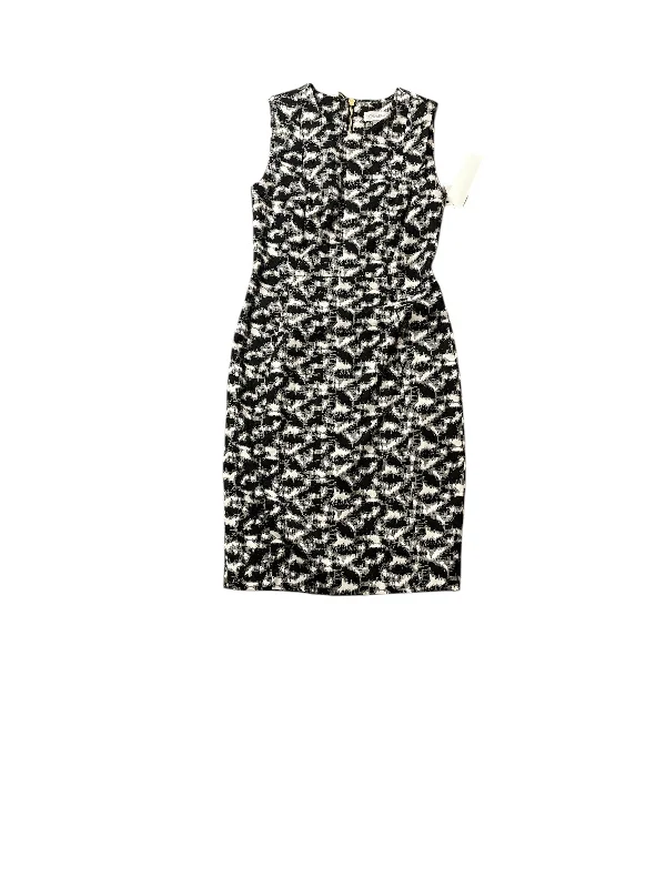 Huge Discounts Dress Casual Midi By Calvin Klein In Black & White, Size: 4p