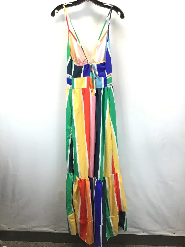 Best Bargains Rainbow Print Dress Casual Maxi Shein, Size 12