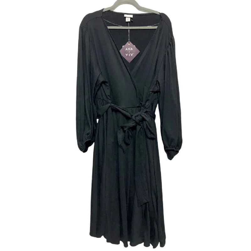 Anniversary Sale Dress Casual Midi By Ava & Viv In Black, Size: 3x