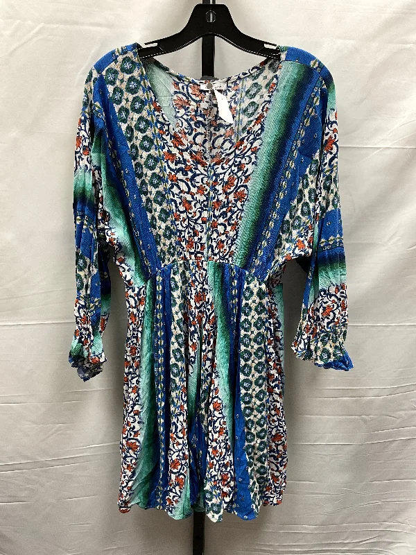 Year-End Sale Multi-colored Dress Casual Short White Birch, Size L