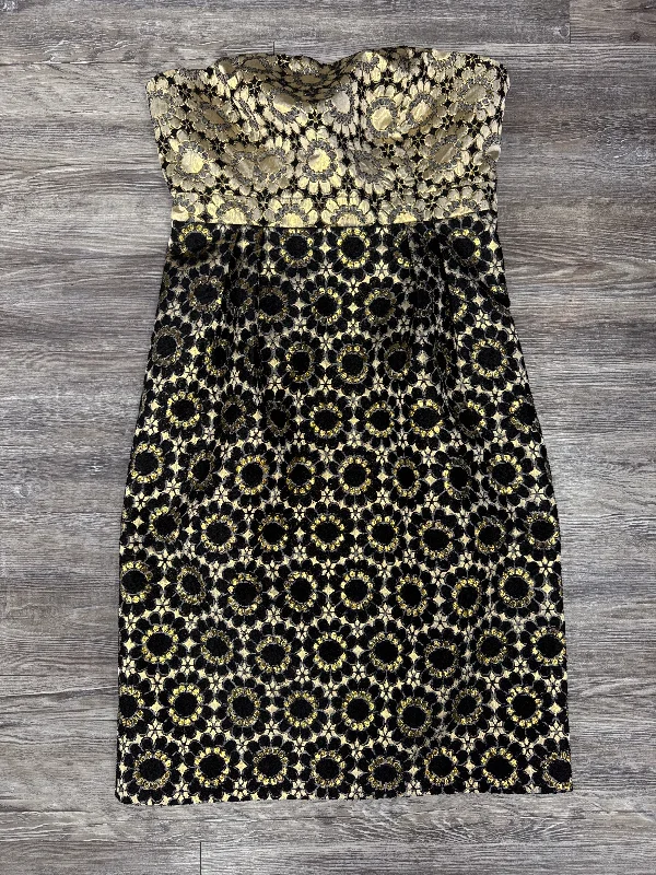 Deep Discounts Dress Party Short By Clothes Mentor In Black & Gold, Size: M