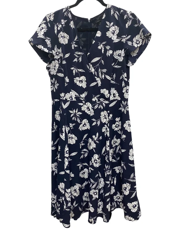 Savings Spectacular Dress Casual Midi By Ann Taylor In Blue, Size: M