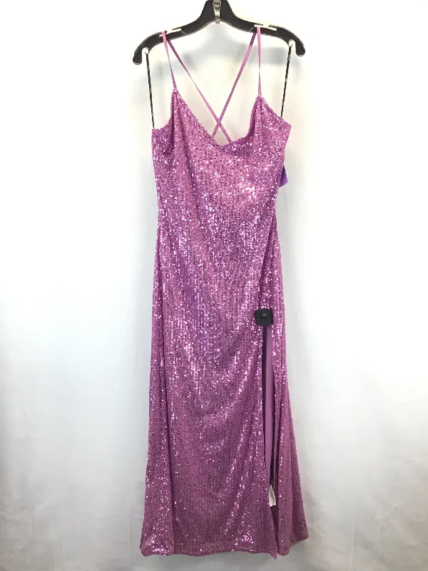 Instant Savings Dress Party Long By Forever 21 In Purple, Size: Xl