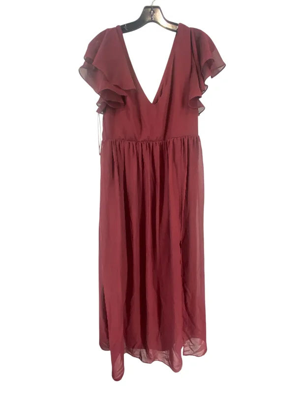 Online Only Dress Casual Maxi By Clothes Mentor In Maroon, Size: Xl