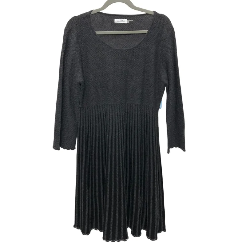 Inventory Reduction Dress Casual Short By Calvin Klein In Black, Size: Xl