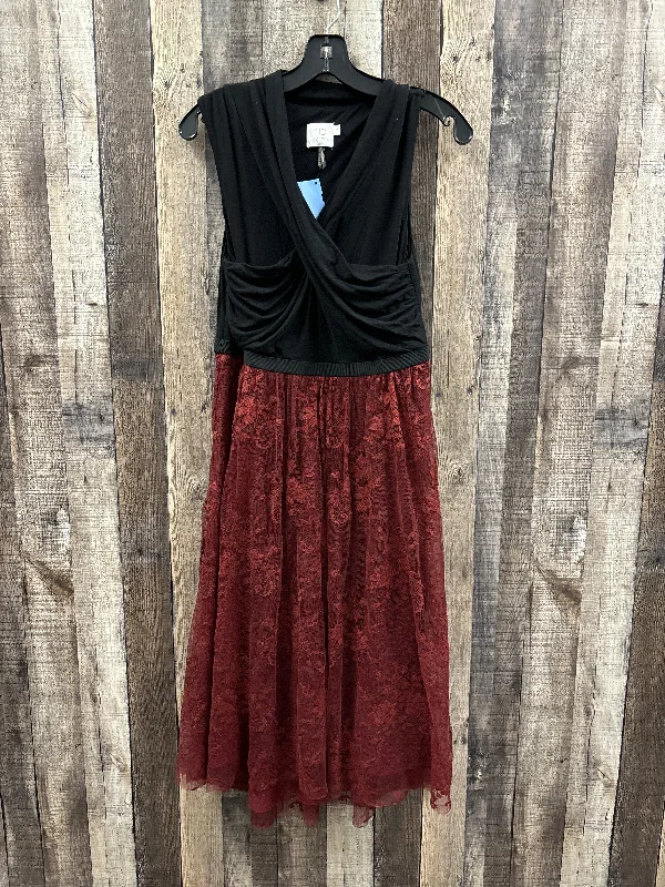 New Markdowns Dress Party Midi By Hd In Paris In Black & Red, Size: M