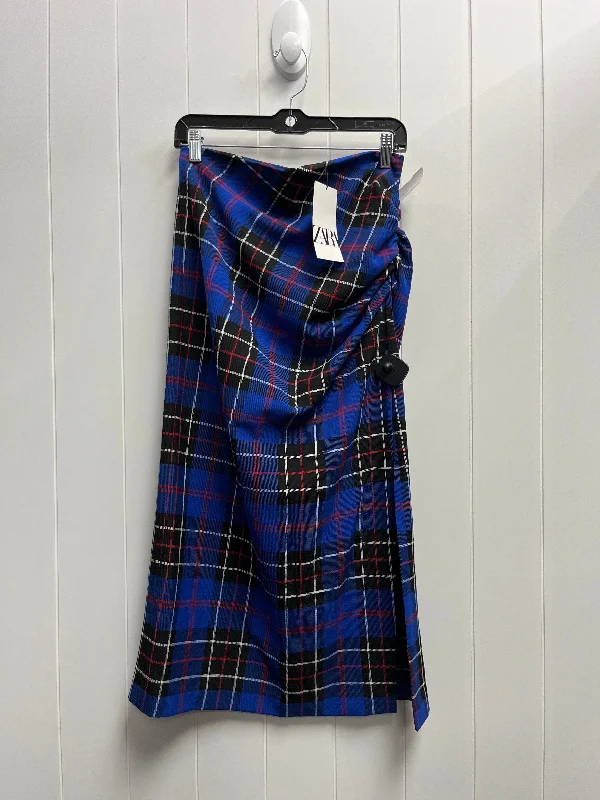 Inventory Reduction Dress Casual Short By Zara In Blue & Red, Size: L