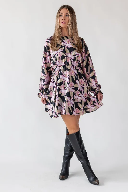 Exclusive Online Offer Zayla Black Floral Mini Dress - Final Sale