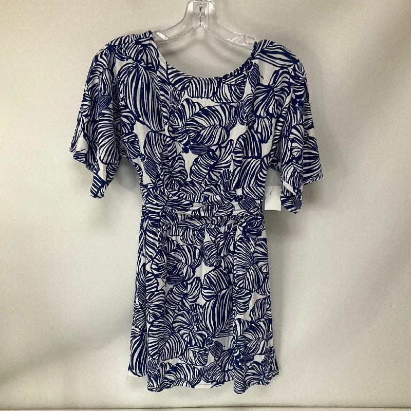 Deal Mania Dress Casual Short By Lilly Pulitzer In Blue & White, Size: Xxs