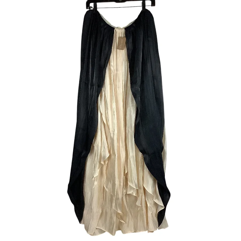 Price Drop Dress or Skirt Party Long By Vestique In Black & Cream, Size: L