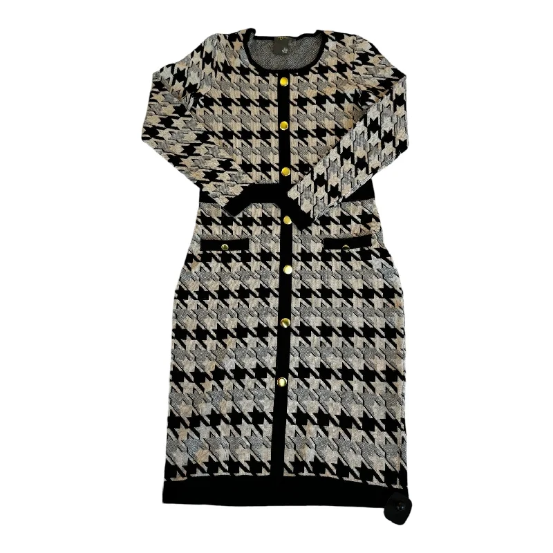 Lowest Price Dress Casual Midi By Taylor In Black & Cream, Size: S
