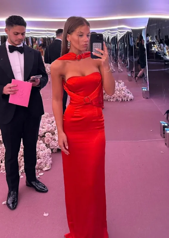 Buy Now Sexy Red Sweetheart Satin Charming Long Prom Dress, DP2019
